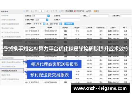 曼城携手知名AI算力平台优化球员轮换周期提升战术效率 曼城携手知名AI算力平台优化球员轮换周期提升战术效率